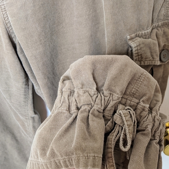 VTG Union Bay Womens Juniors Corduroy Cargo Pants Sz 17 Brown Drawstring Cuffs - Picture 6 of 12